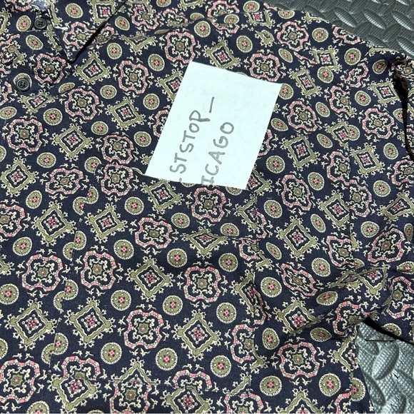 Vintage MAXX FM Shirt Mens Size Large Geometric Abstract Print Rayon Top 90s USA - Picture 4 of 10